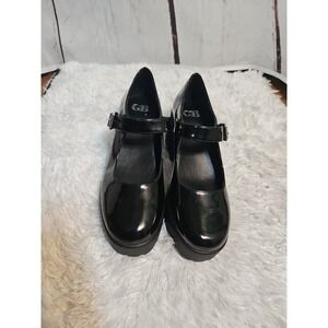 GB Mary Jane Platform Heel Shoes Womens 9  Shiny Block Lug Sole Y2K